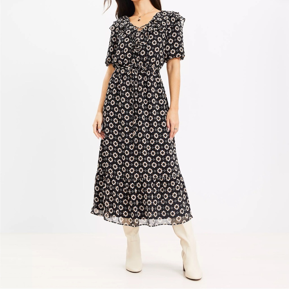 Loft Geo Print Long Dress